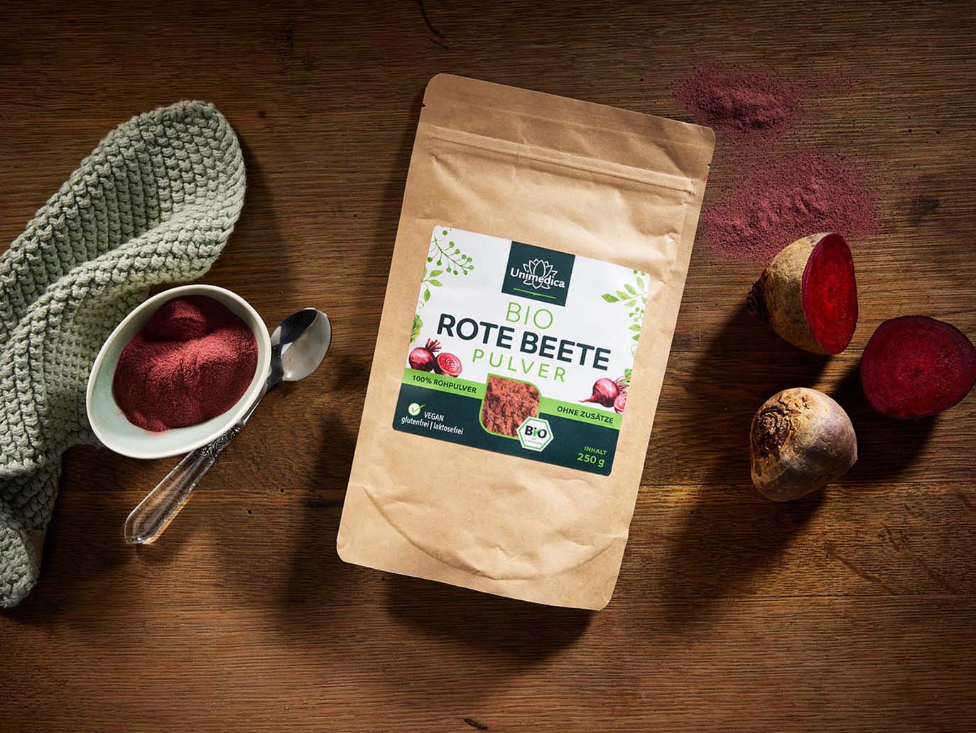 Bio Rote Beete Pulver - aus Italien - 250 g - von Unimedica